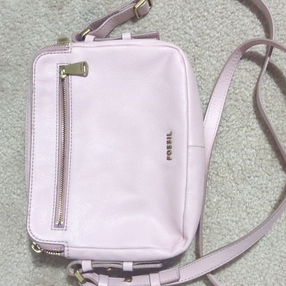 Fossil Piper Toaster Leather Crossbody - Light Pink